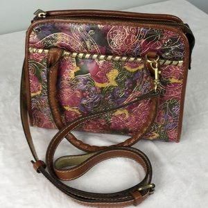 Patricia Nash rare metallic paisley handbag